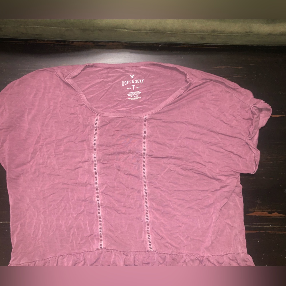 American Eagle Pink Peplum Top Size M